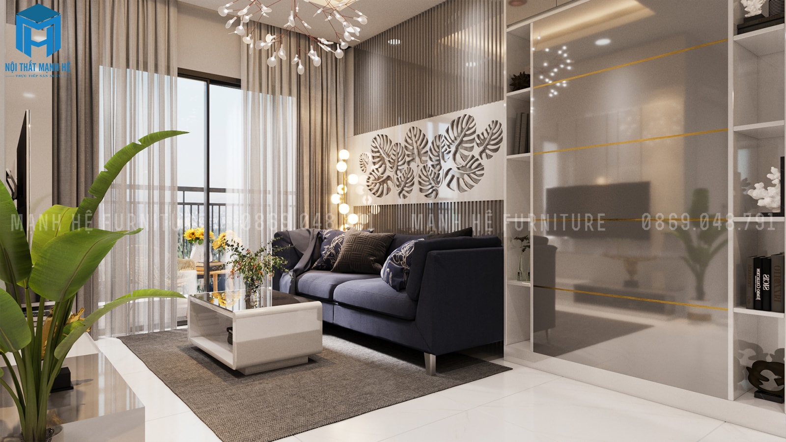 thiết kế trang trí phòng khách trọn gói