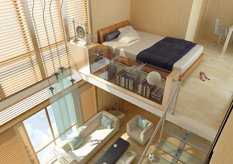 TOP 10 Ý tưởng thiết kế căn hộ 30m2 có gác lửng đẹp tiện nghi