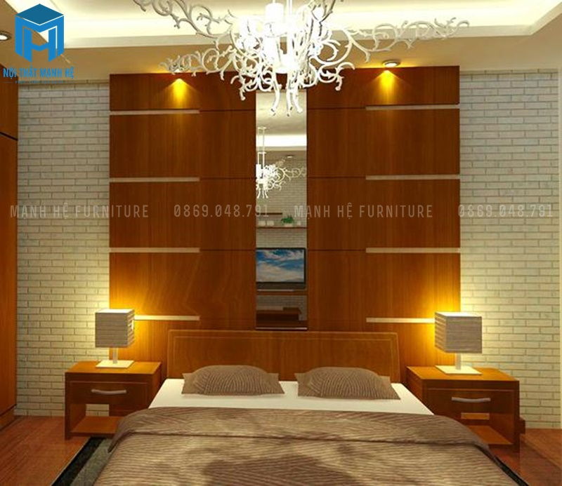 gỗ ốp tường phòng ngủ