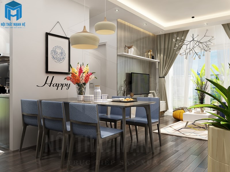 phòng ăn liền phòng khách