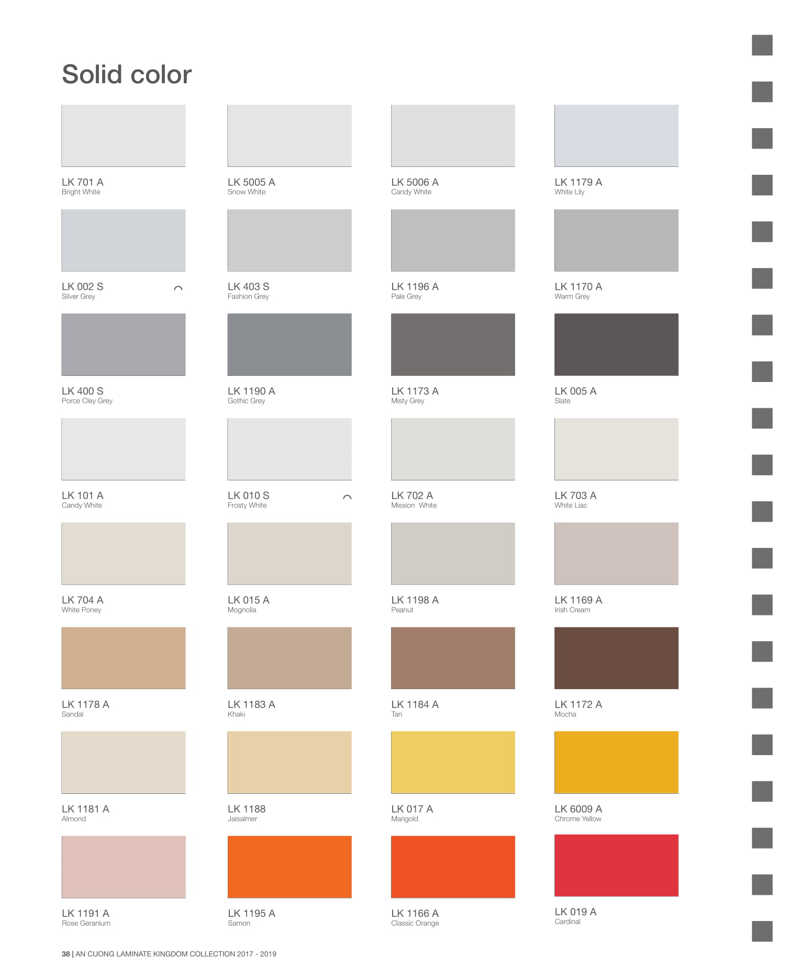 Laminate là gì? Tổng hợp mã màu Laminate trong catalogue An Cường