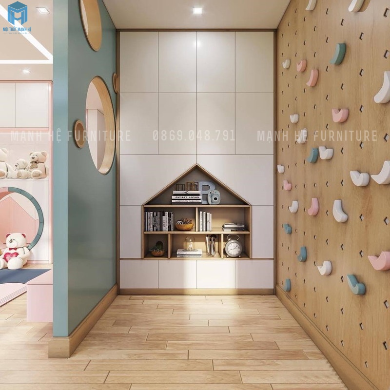 Phòng ngủ cho bé gái màu Pastle