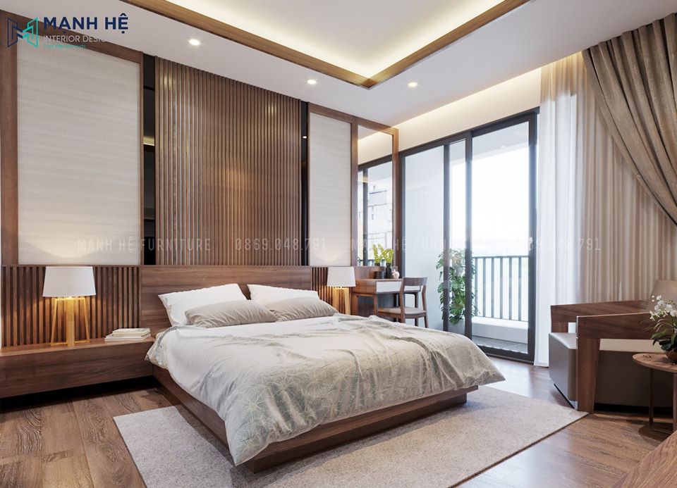 phòng ngủ rộng giúp dễ thiết kế không gian
