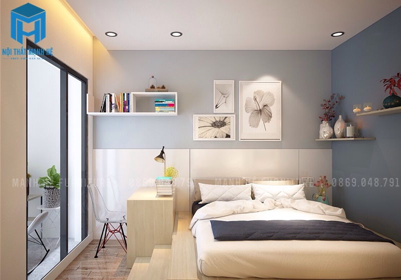 Màu sắc tươi sáng giúp căn phòng trông rộng rãi, ấm áp và sang trọng hơn hẳn