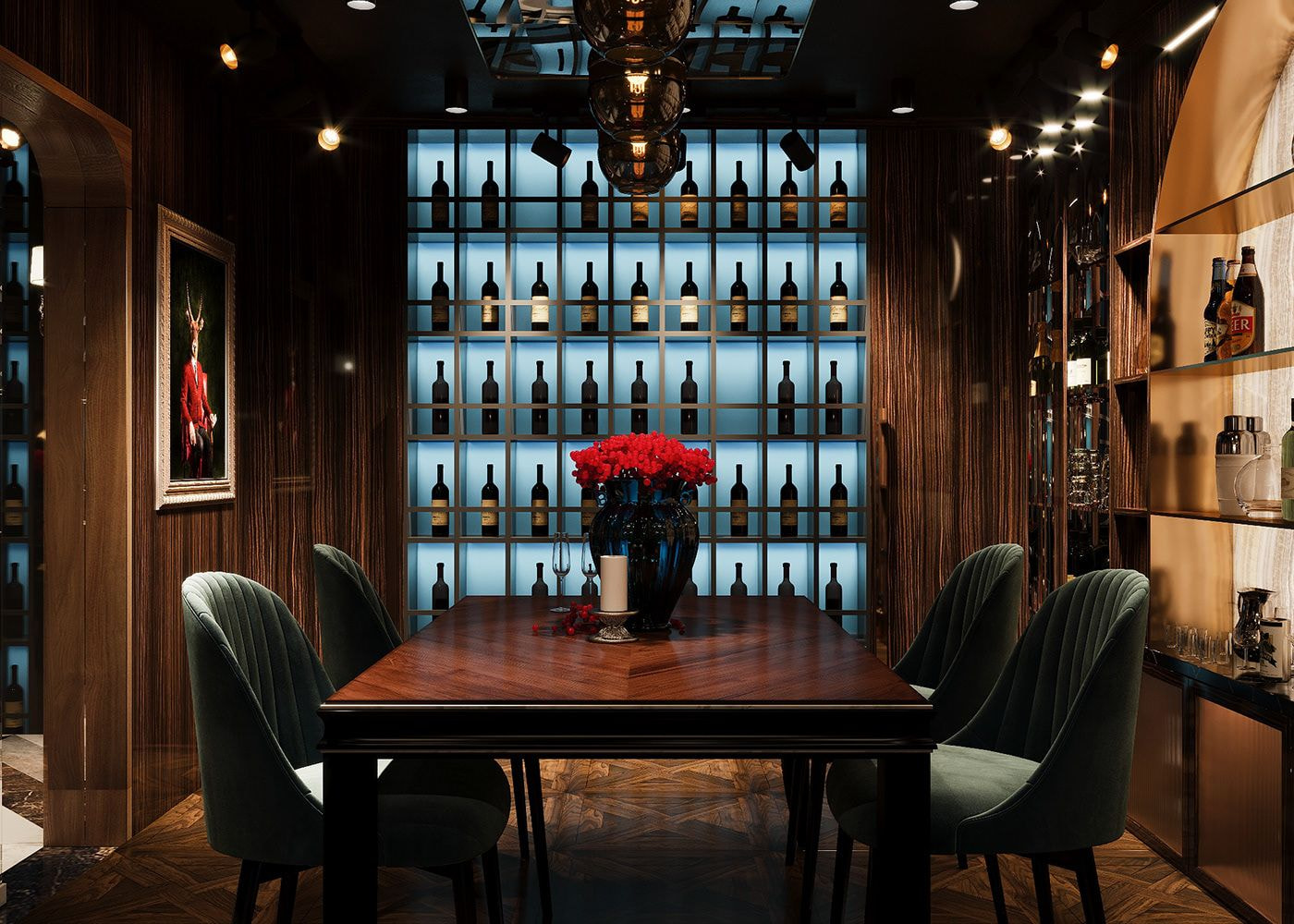 Hầm rượu làm nơi tiếp khách, họp hành được thiết kế trong công ty