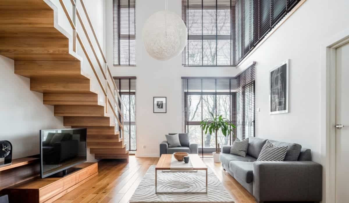 Thiết kế kệ tivi đơn giản cho nhà ống dưới gầm cầu thang