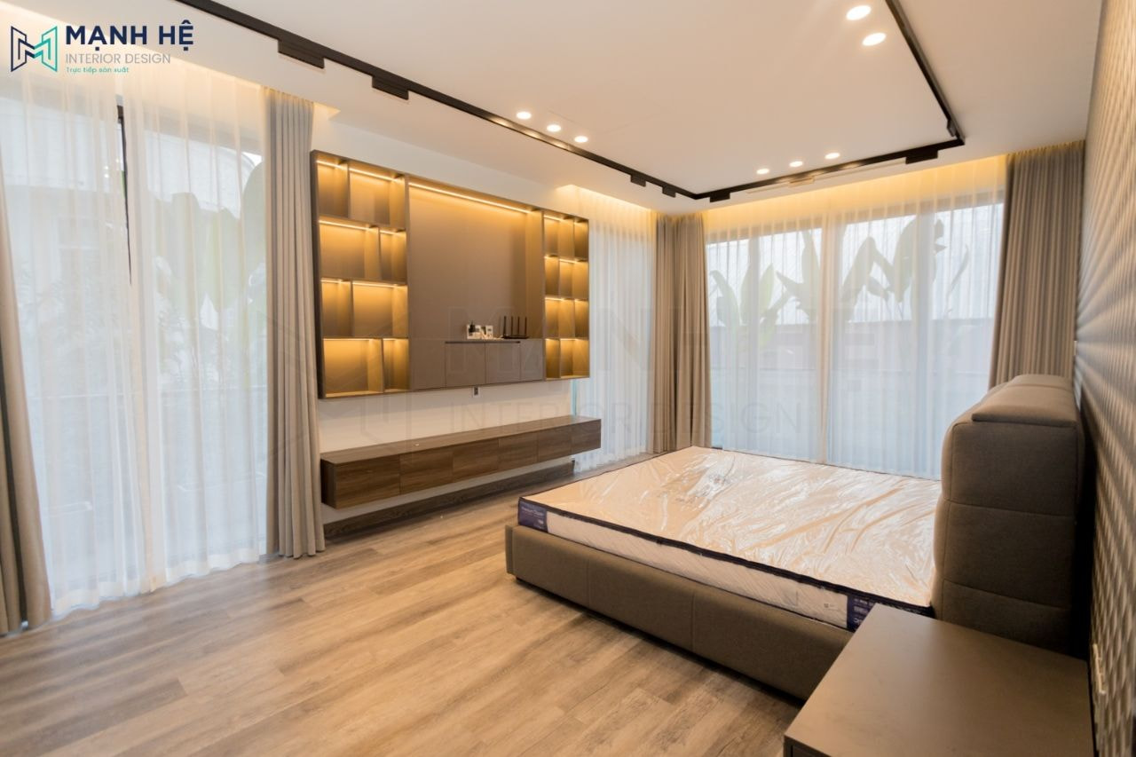 Thi công nội thất phòng ngủ standard khách sạn được thiết kế theo hơi hướng không gian xanh