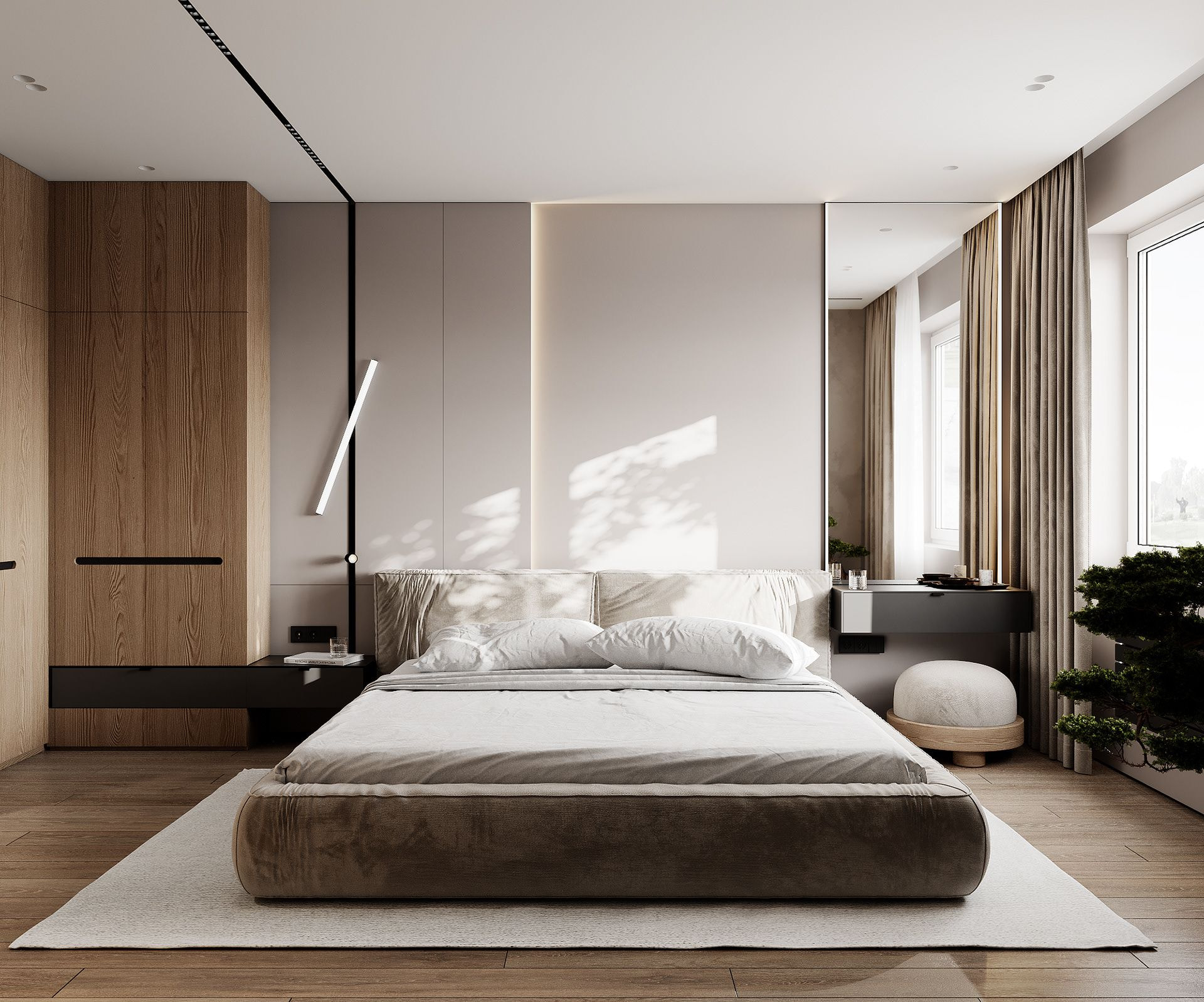 Phòng ngủ phong cách Minimalism chất liệu gỗ bền đẹp