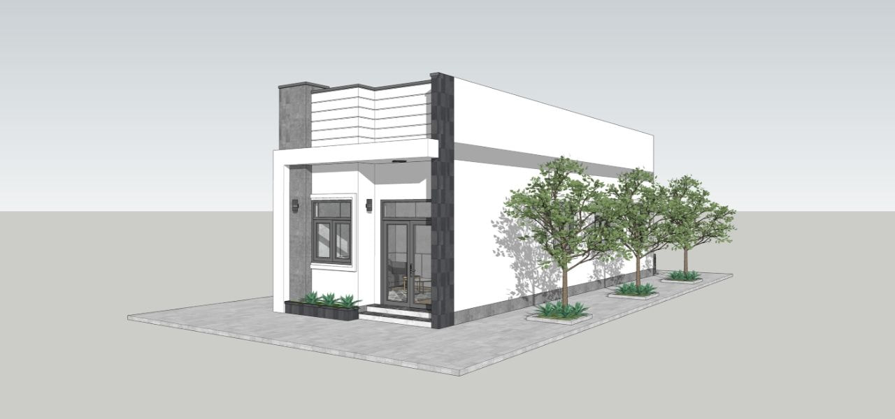 Mẫu 1: Xây nhà cấp 4 giá 70 triệu với thiết kế mái bằng