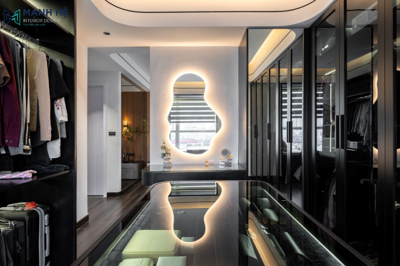 Sử dụng gương soi gắn led rực rỡ trong phòng thay đồ