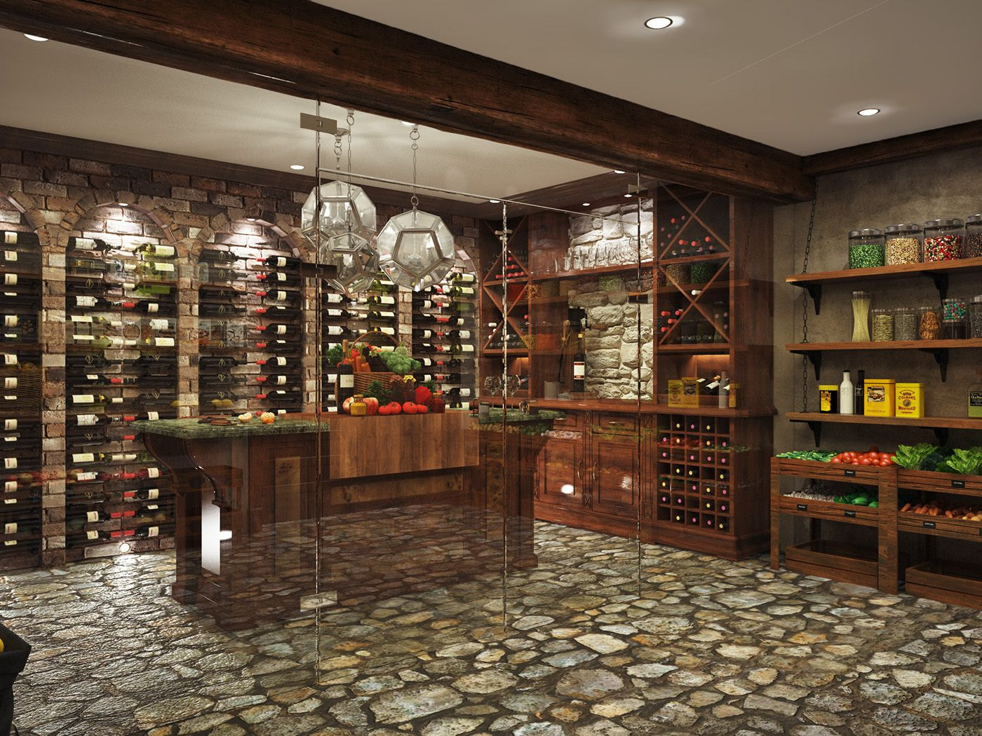 Sử dụng cửa kính kiên cố nếu muốn ứng dụng cho thiết kế hầm rượu