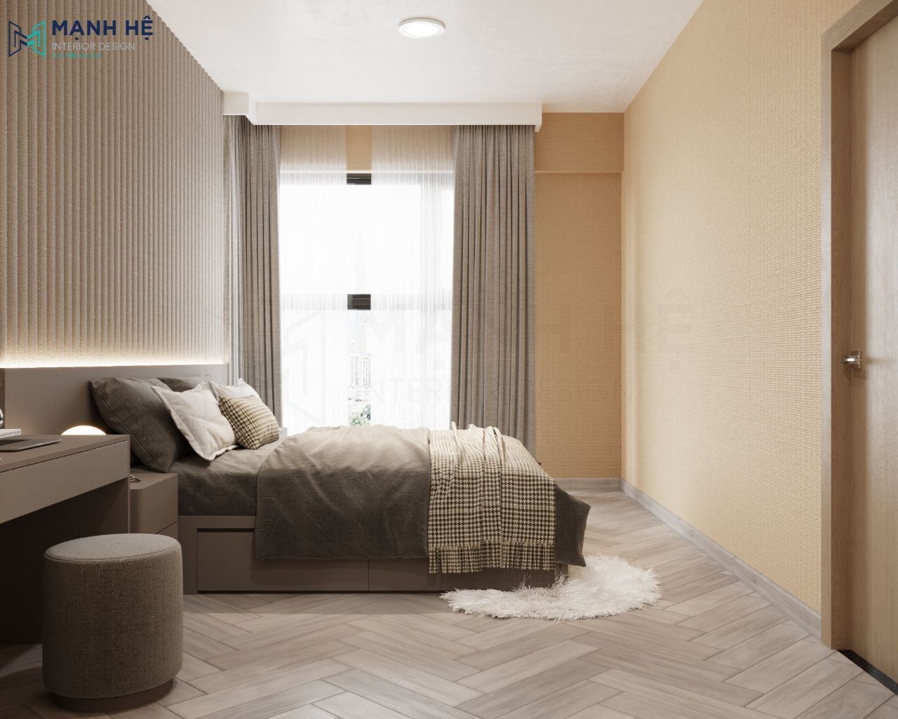 Tối ưu ánh sáng căn phòng nhờ thiết kế đèn led và rèm cửa 2 lớp