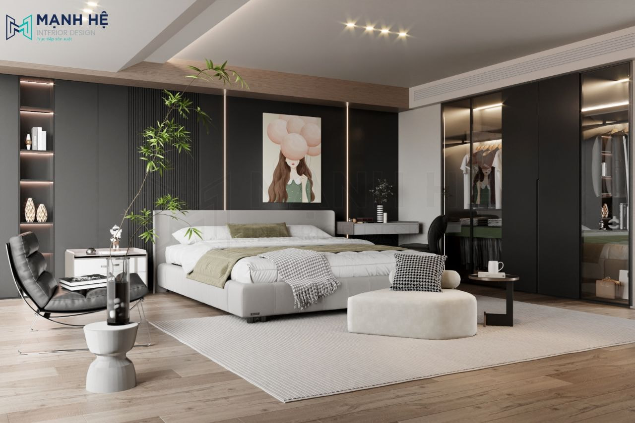 Mẫu giường ngủ gầm thấp cho phái nữ bọc da mềm mại