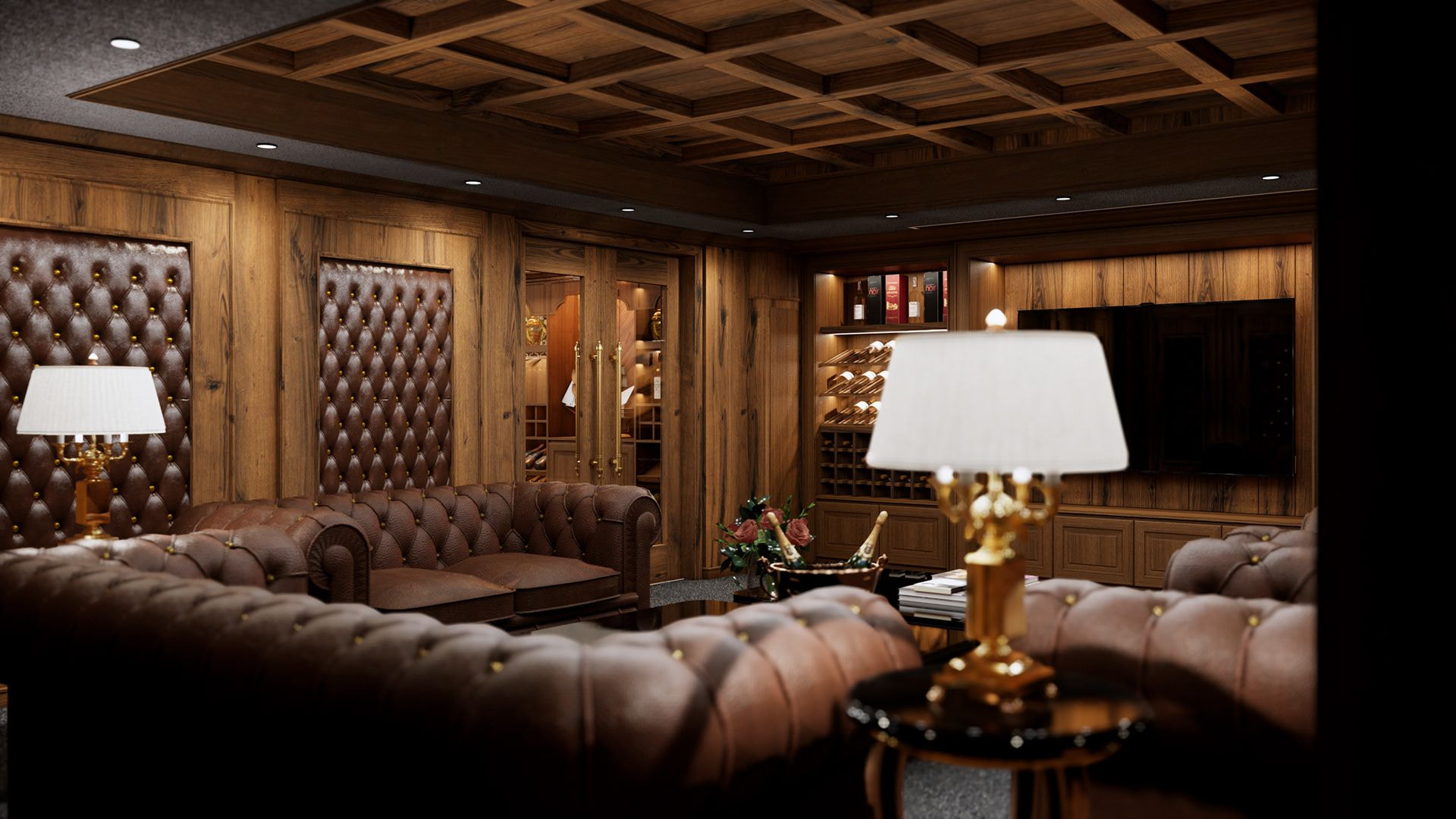 Hầm rượu làm nơi thư giãn, tiếp khách hoặc nơi họp gia đình