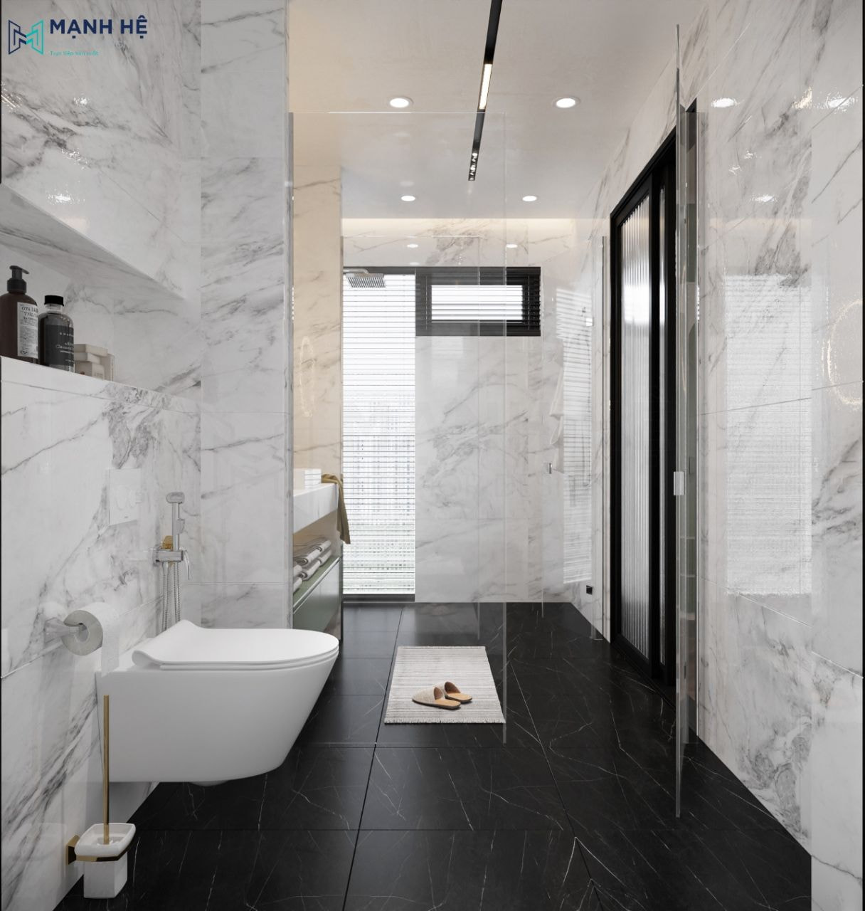 Thiết kế nội thất từ đá cao cấp cho phòng vệ sinh của bé