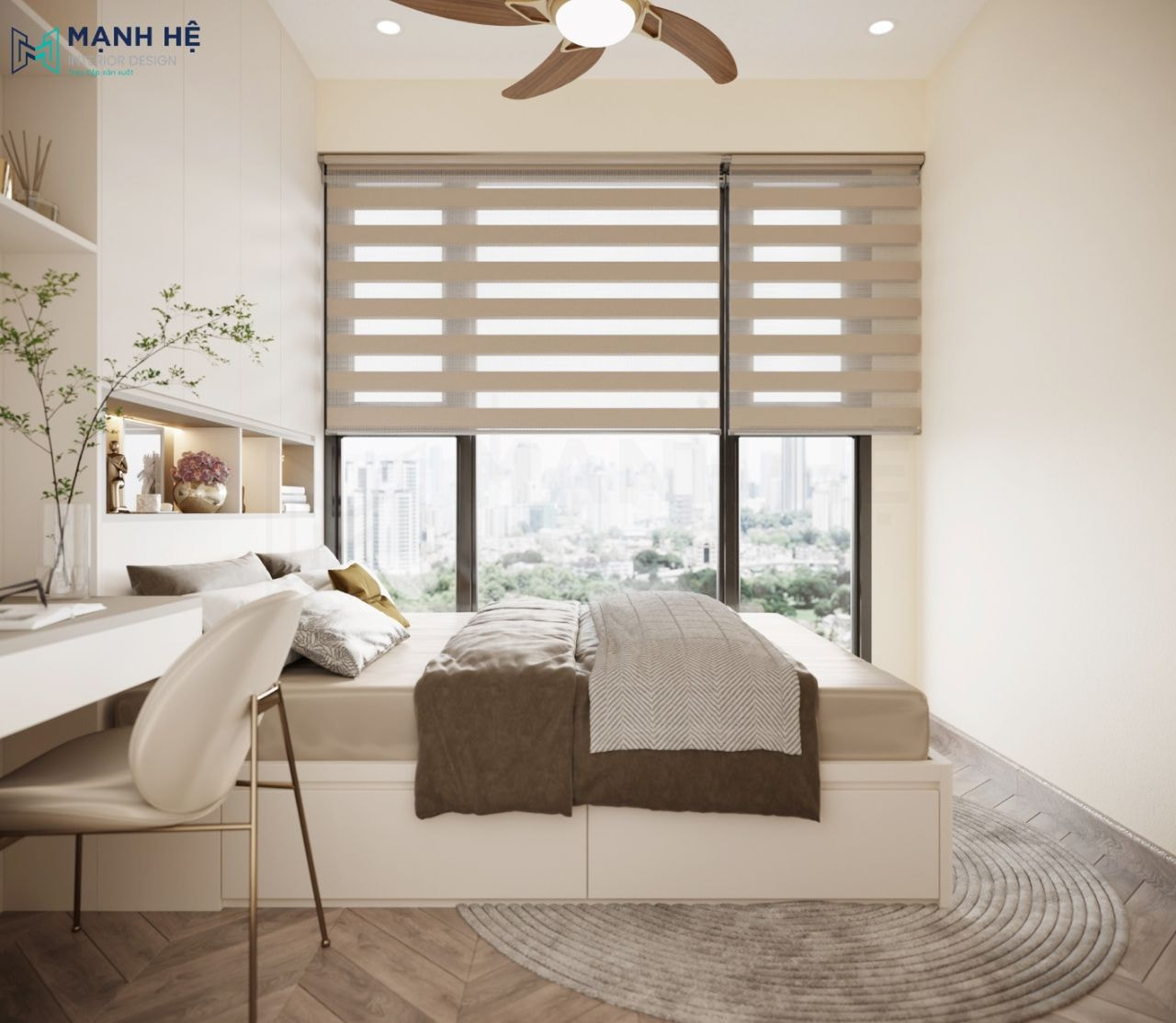 Thiết kế bục giường ngăn kéo để tận dụng tối đa không gian lưu trữ