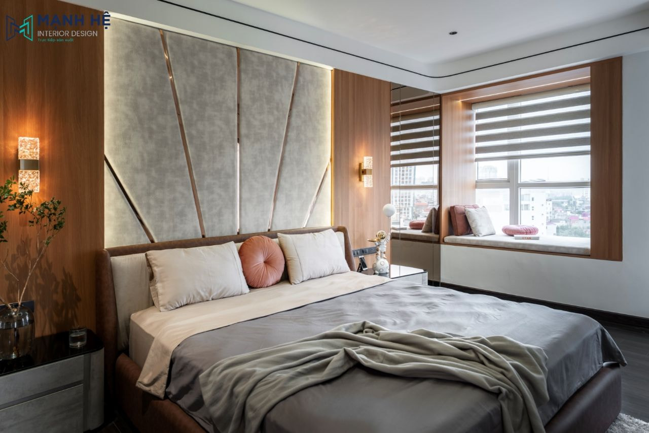 Thi công nội thất phòng ngủ master của căn hộ