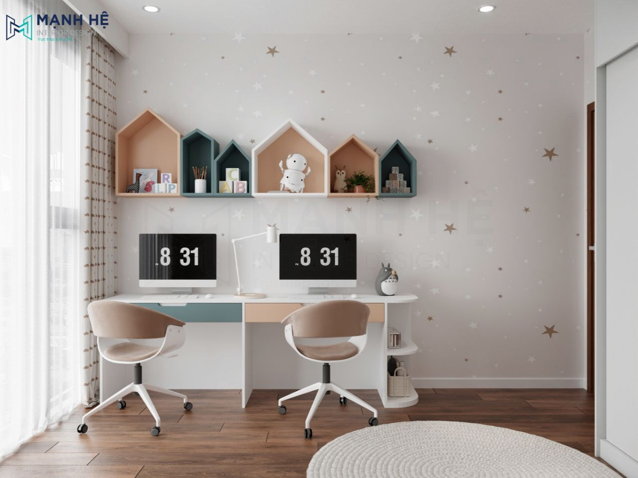 Các kệ trang trí treo tường bắt mắt nhờ thiết kế hình ngôi nhà