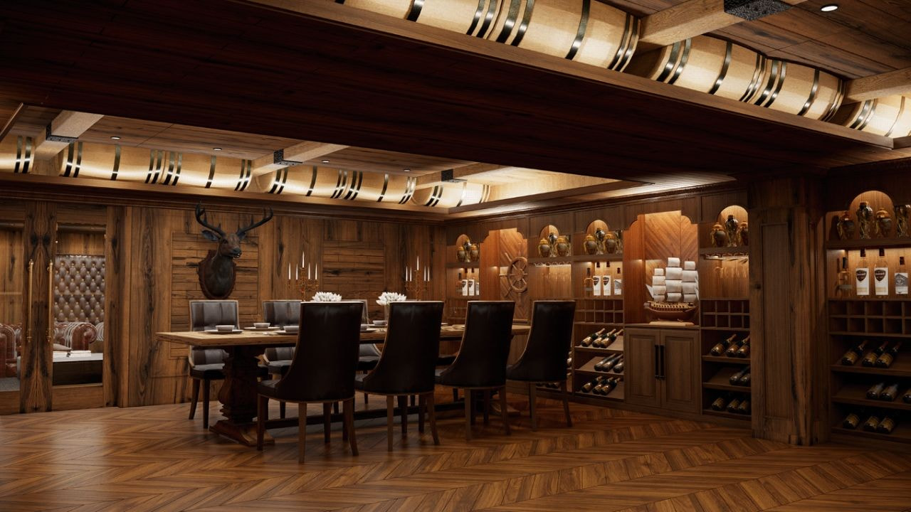 Thiết kế hầm rượu rộng rãi cho biệt thự phong cách Tân cổ điển