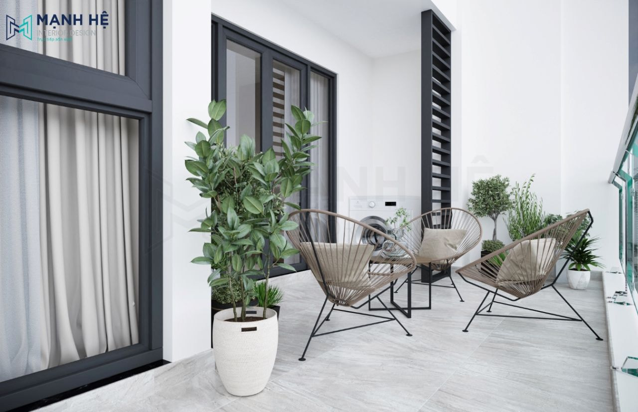 Bố trí ghế ngồi thư giãn cho ban công chung cư nhỏ đẹp tiện nghi
