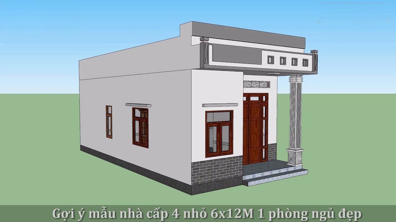 Mẫu 7: Xây nhà cấp 4 diện tích 6 x 12m với giá 70 triệu