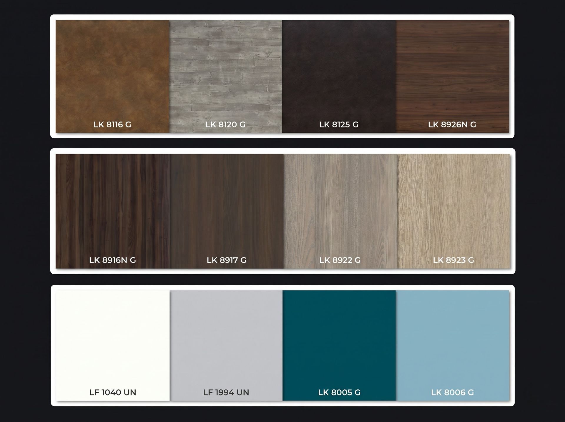 Bảng mã màu của dòng sản phẩm Laminate IMO
