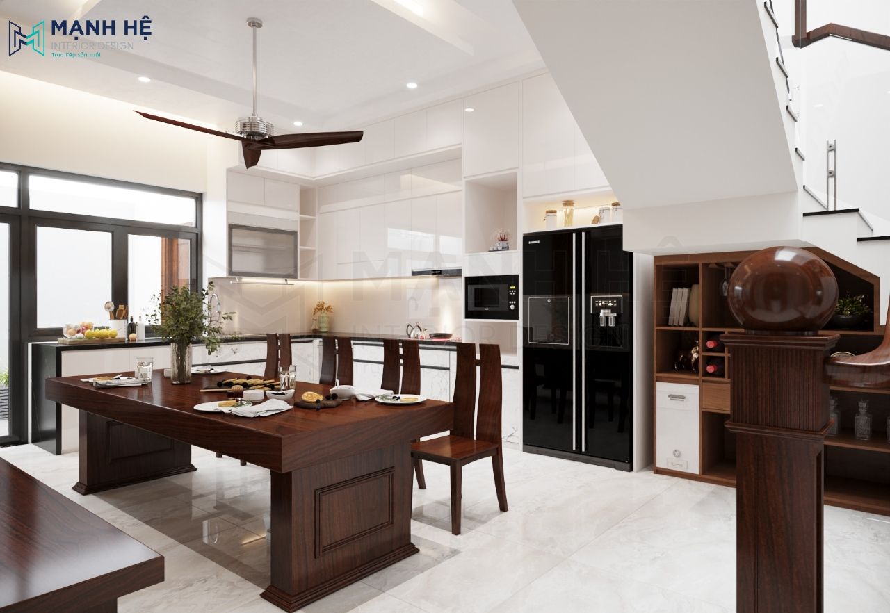 Trần thạch cao nhà phố rộng 100m2 dạng nổi