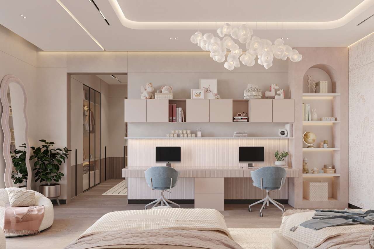 Trần thạch cao phòng ngủ đôi đơn giản