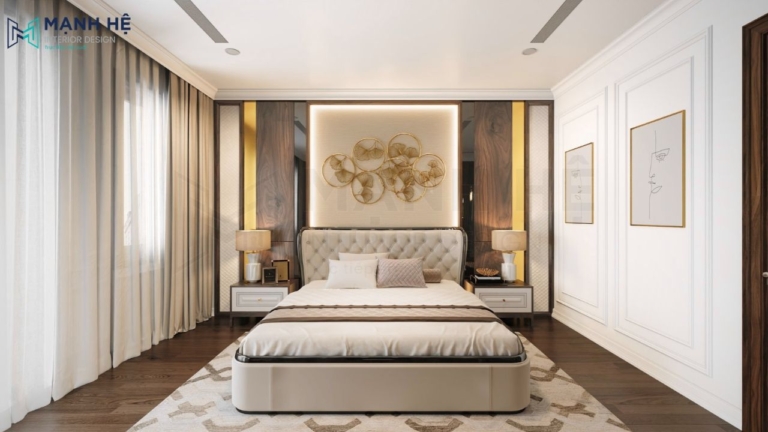 thiết kế nội thất phòng ngủ biệt thự sang trọng