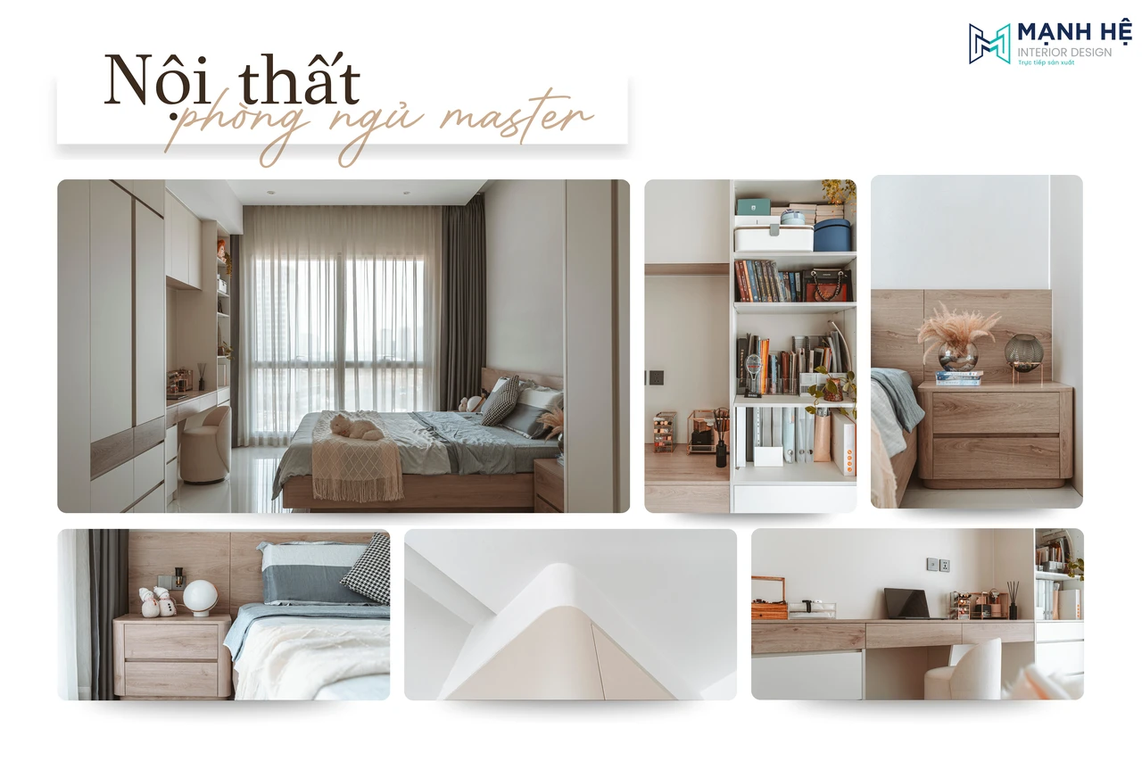 Thiết kế và thi công nội thất phòng ngủ master căn hộ The Estella