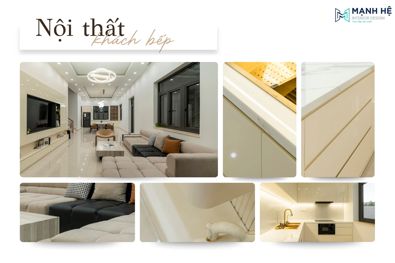 Thiết kế và thi công nội thất khách bếp nhà phố