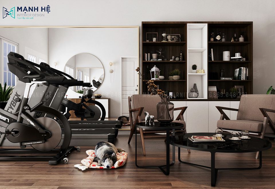 1-khu-vuc-the-duc-ngay-phong-khach-noi-that-manh-he Căn hộ Flora Novia 57m2 - 1PN - Anh Sang