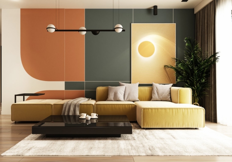 1 Phong Cach Thiet Ke Noi That Color Block