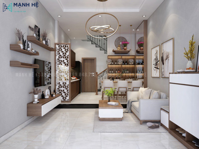 1noi-that-phong-khach-nha-pho-noi-that-manh-he Nội thất nhà phố Quận Bình Thạnh - Anh Thiên - 3 Tầng