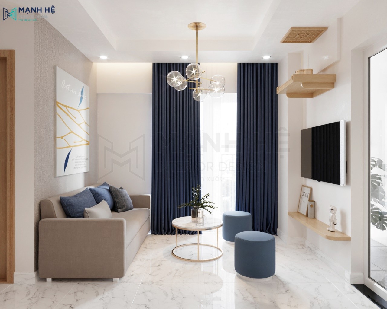 2 Phong Khach Can Ho Hien Dai