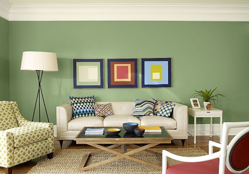 2 Phong Khach Mau Xanh La Noi That Manh He