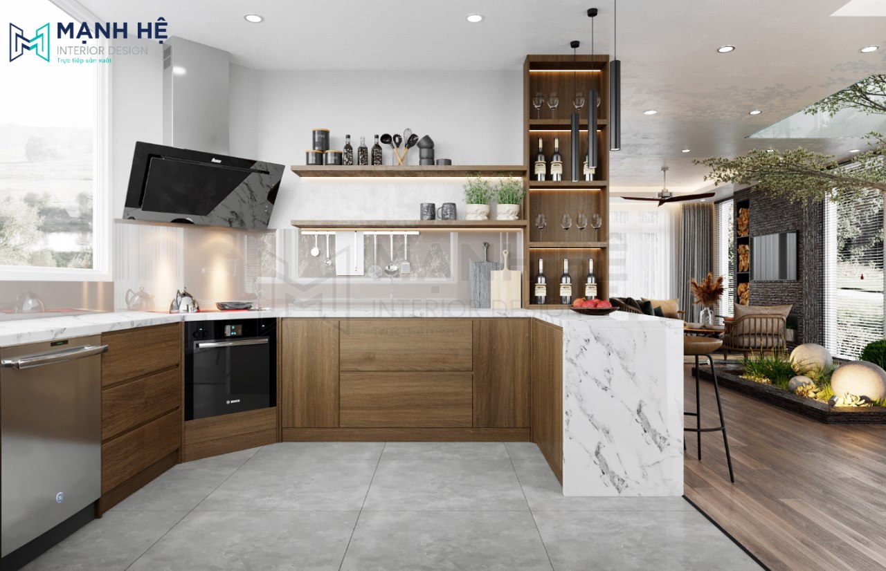 24-tu-bep-chu-u-dep-2 25+ Ý tưởng thiết kế bếp không có tủ trên đẹp tiện nghi nhất