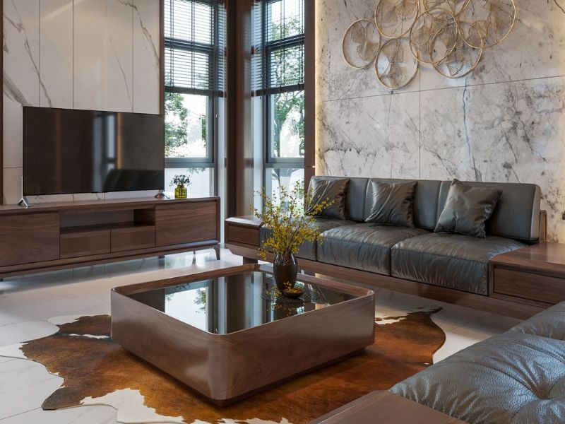 30 Mẫu bàn trà gỗ óc chó sang trọng kèm lưu ý khi chọn bàn