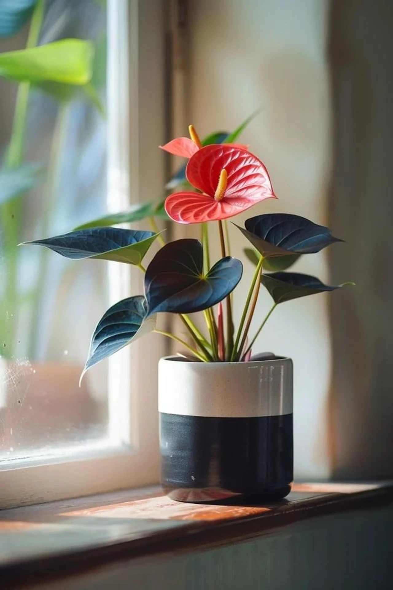 Vẻ đẹp rực rỡ của cây Hồng Môn, tượng trưng cho may mắn và niềm vui