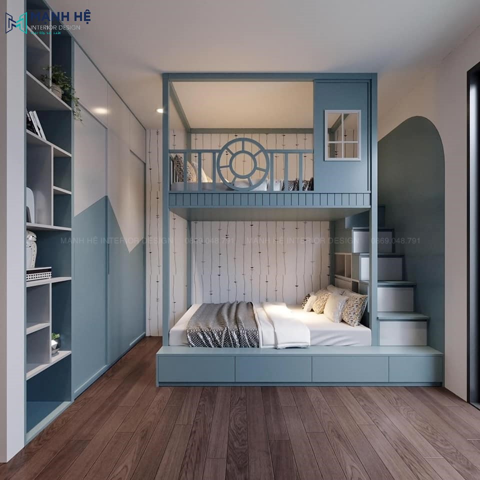 giuong-tang-phong-ngu-be-noi-that-manh-he-1 Giường tầng ngôi nhà tiện nghi GT084