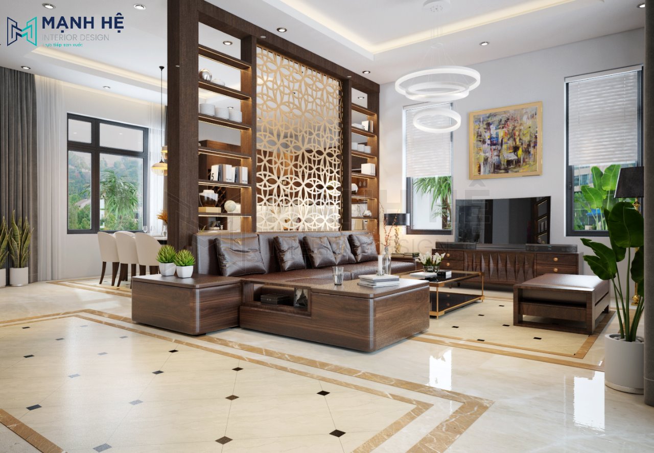 khong-gian-phong-khach-noi-that-manh-he-2 Không gian phòng khách liền kề phòng bếp