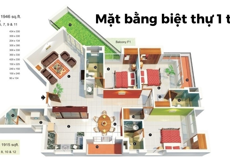 Mat Bang Biet Thu 1 Tang