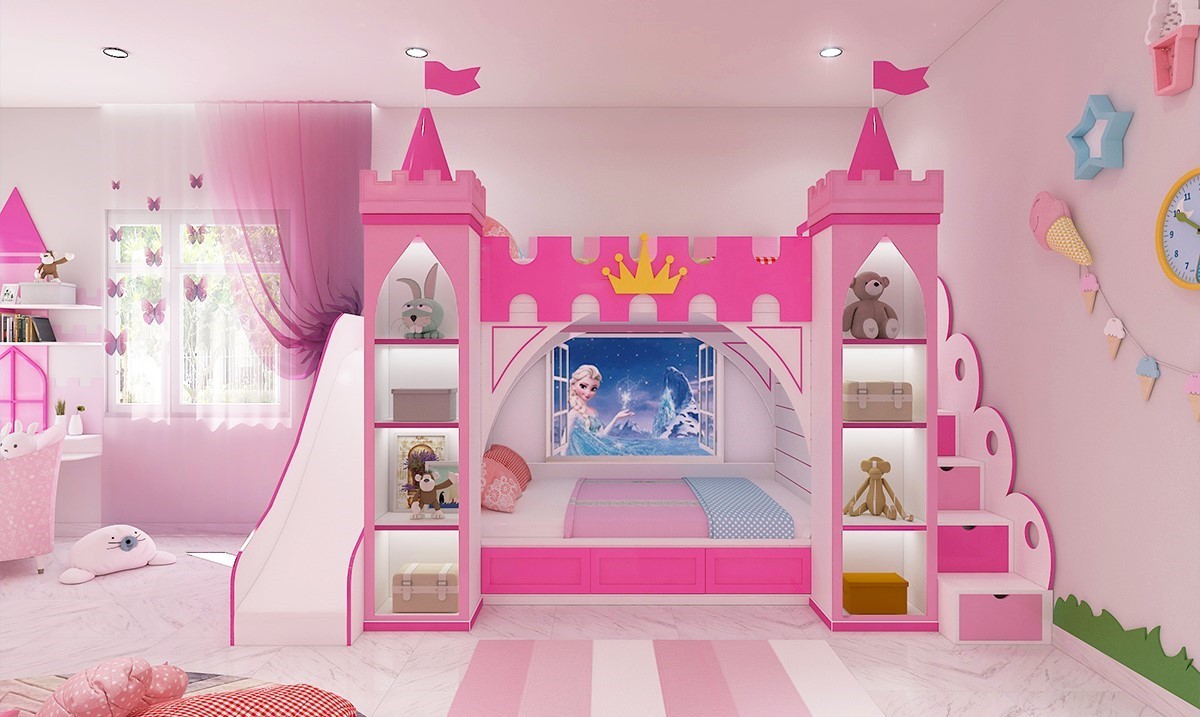 15+ Mẫu giường tầng công chúa đẹp dễ thương cho bé gái
