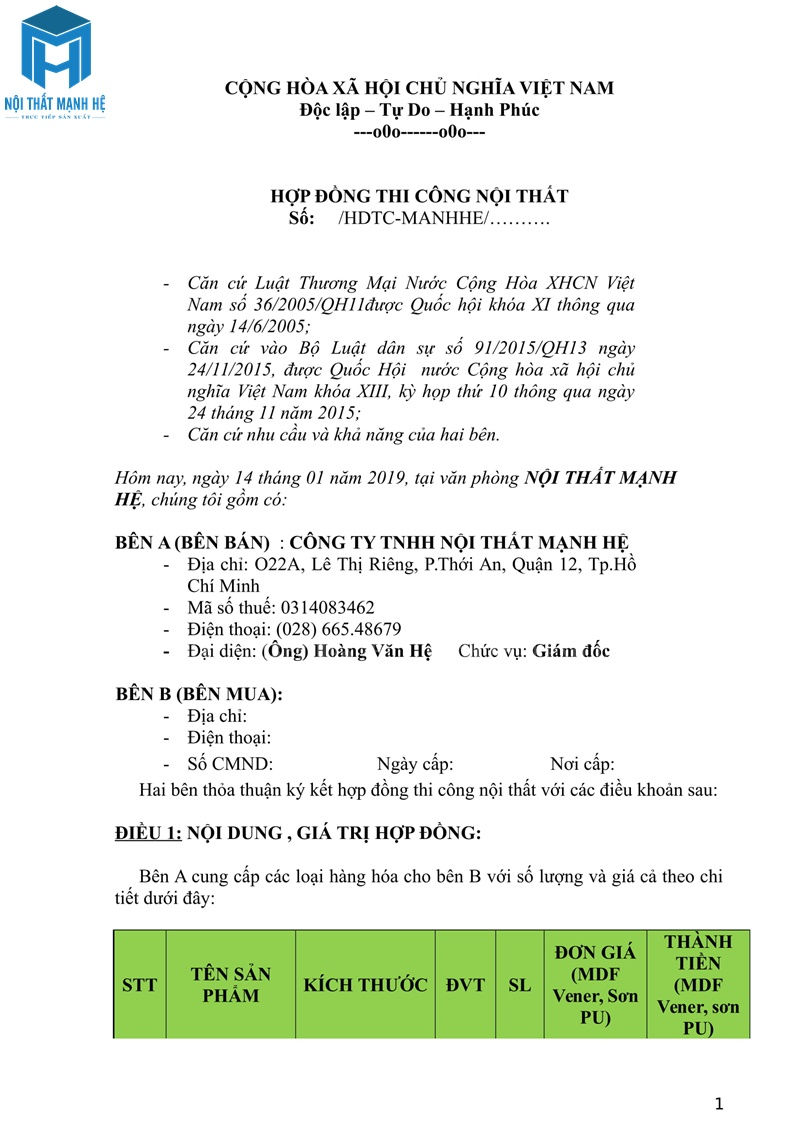 mau-hop-dong-thi-cong-noi-that Mẫu hợp đồng thi công nội thất chi tiết và chuẩn xác nhất cho bạn tham khảo