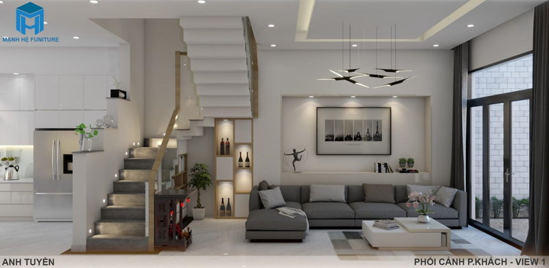 Nội thất nhà phố Quận 12 - Anh Tuyền - 4 Tầng