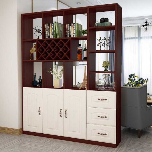 Phoi Mau Nau Va Trang Noi Bat Cho Tu Ruou Ngan Phong Khach Va Bep