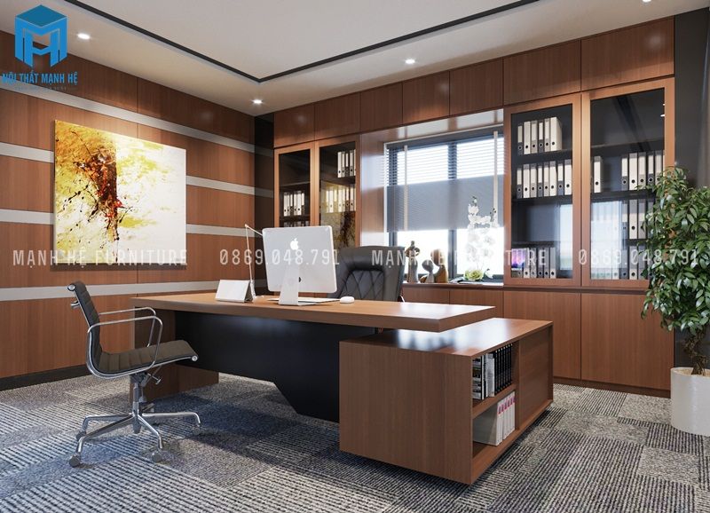 phong-giam-doc-sang-trong-hien-dai-noi-that-manh-he Thiết kế nội thất văn phòng Silland - 100m2