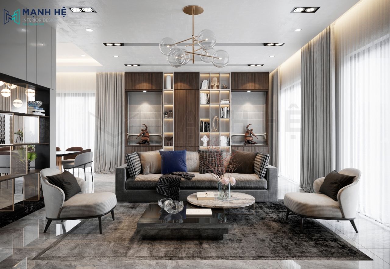 phong-khach-biet-thu-hien-dai-noi-that-manh-he Thiết kế nội thất phòng khách với bộ ghế sofa phòng khách đơn giản nhưng vẫn thể hiện được nét sang trọng vốn có