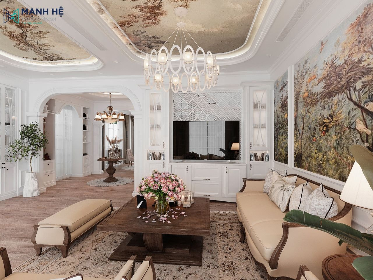 thiet-ke-noi-that-phong-khach-biet-thu-1-1 Nội thất biệt thự Hà Nội - 3 Tầng - Anh Linh