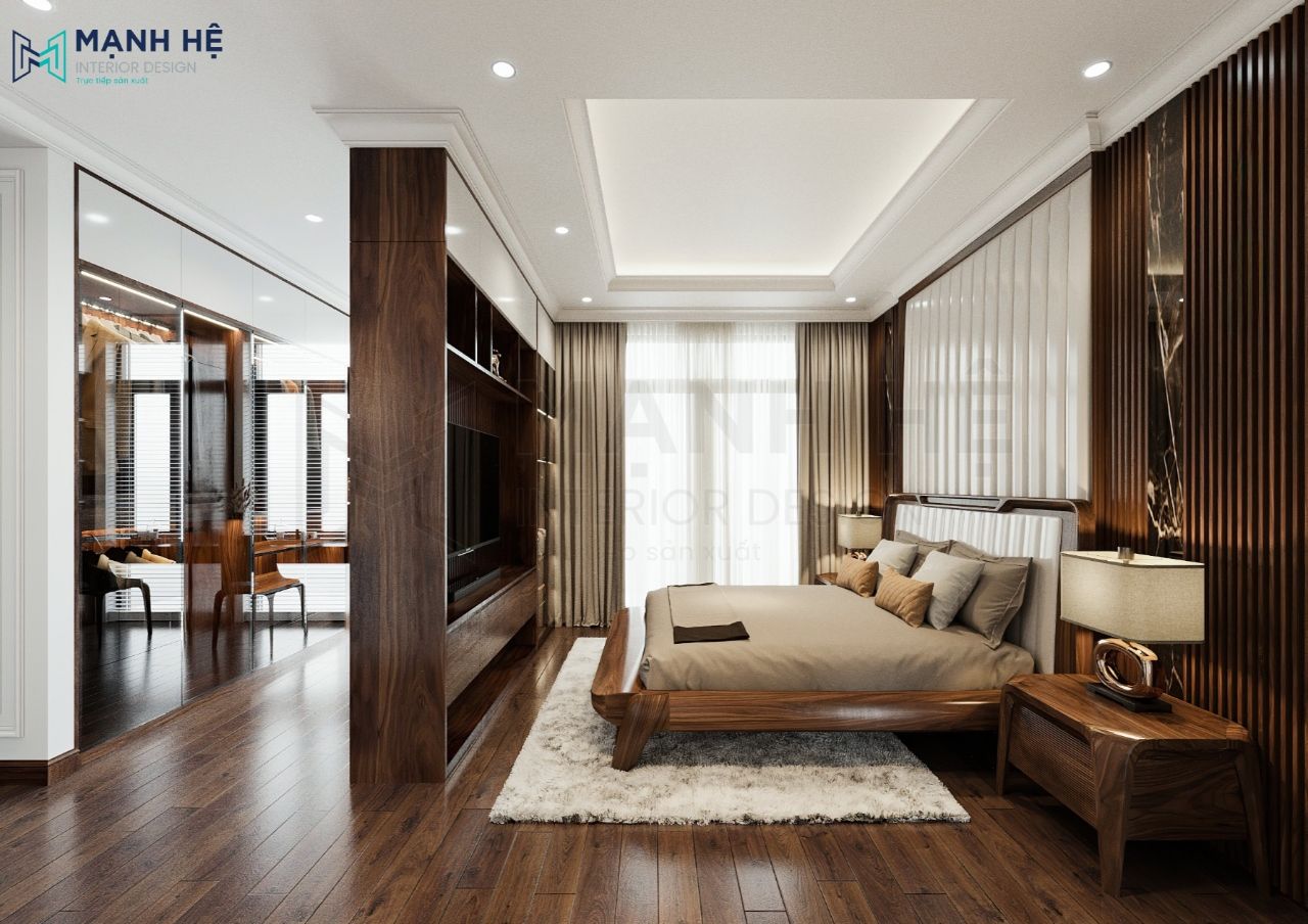 Thiết kế nội thất phòng ngủ master theo phong cách hiện đại, cao cấp